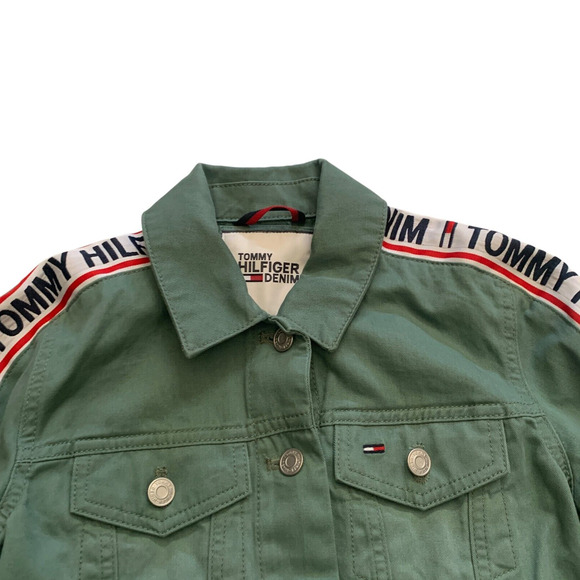 Tommy Hilfiger Denim Women's Size XXS Long Sleeve Logo Denim Jacket - Picture 5 of 15